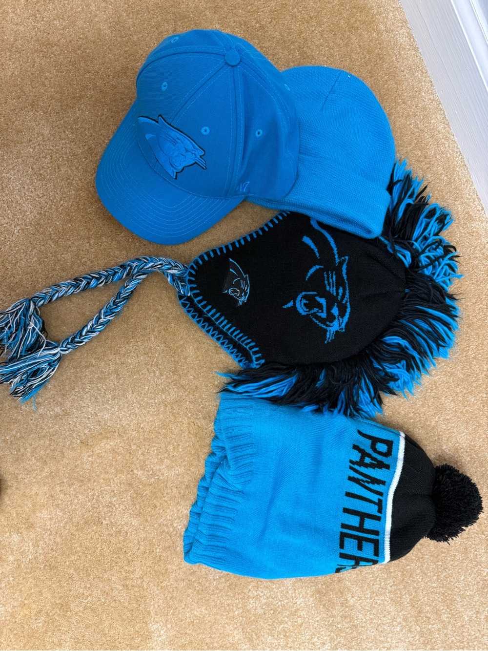 Carolina Panthers Blue Team Hat & Beanie Bundle